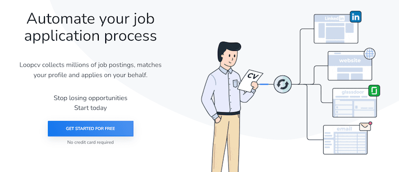 with loopcv you can create an account to send out cover letters automatically