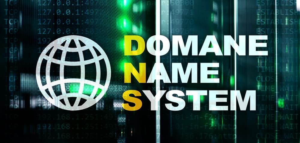 Domain Name System (DNS) written with numbers in the back