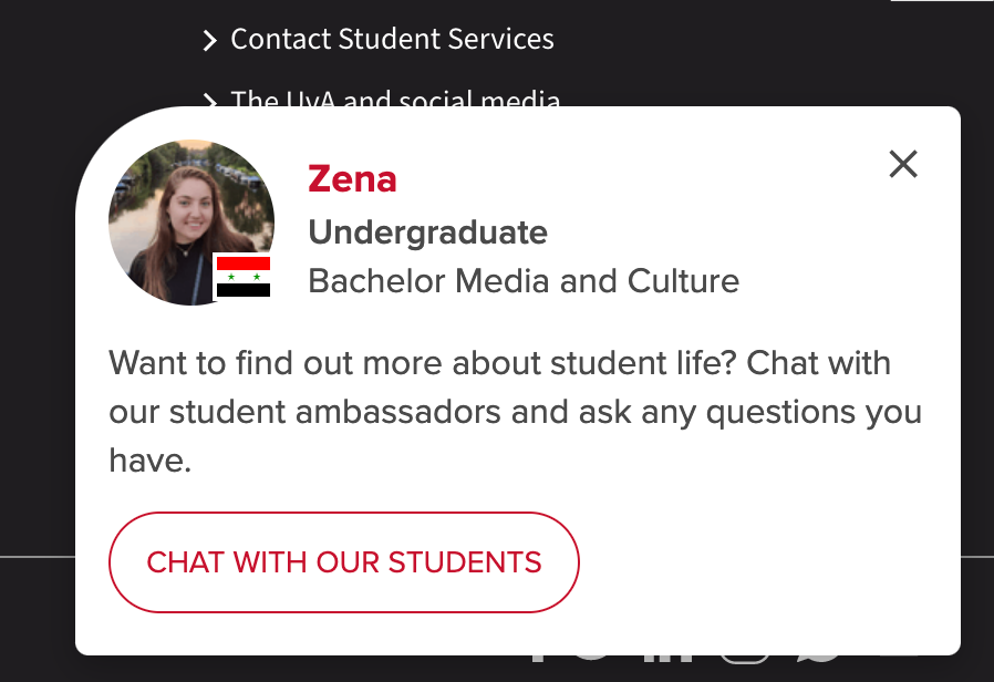 A chatbot writing chat with our students - How to choose a university to study