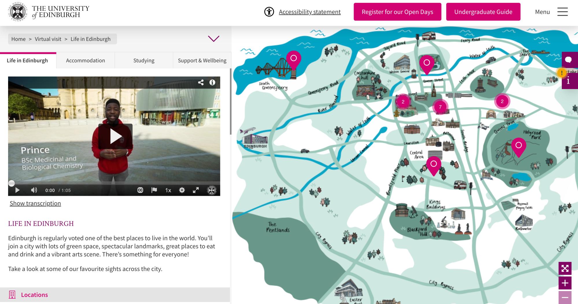 The university of Edinburgh virtual tour - How to choose a university to study