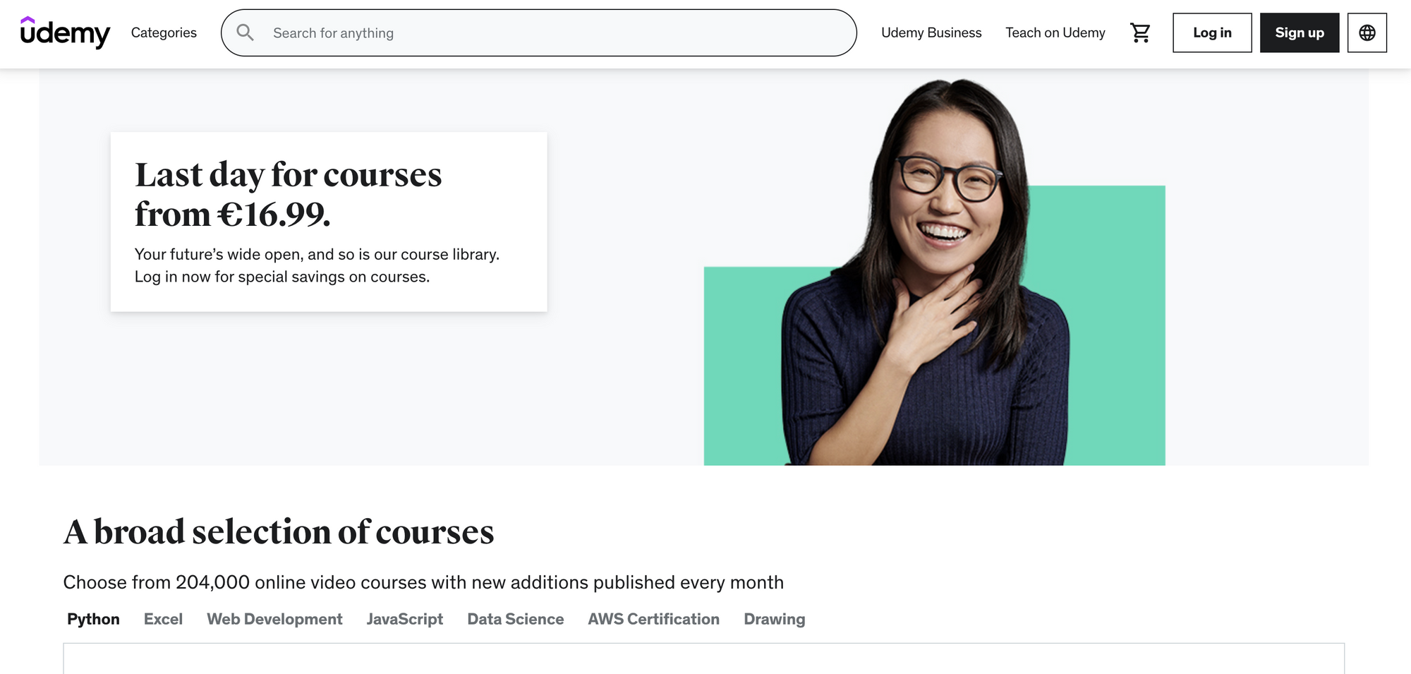 Udemy website