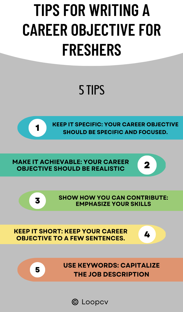 Infographic For Writing A Career Objective For Freshers 