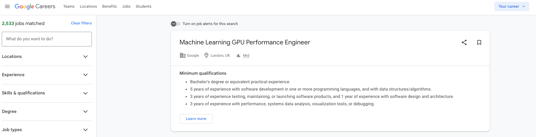 Google for Jobs - Job board aggregator tool