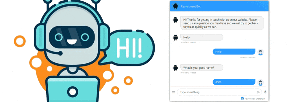 Chat interface of a recruitment chatbot answering candidate questions
